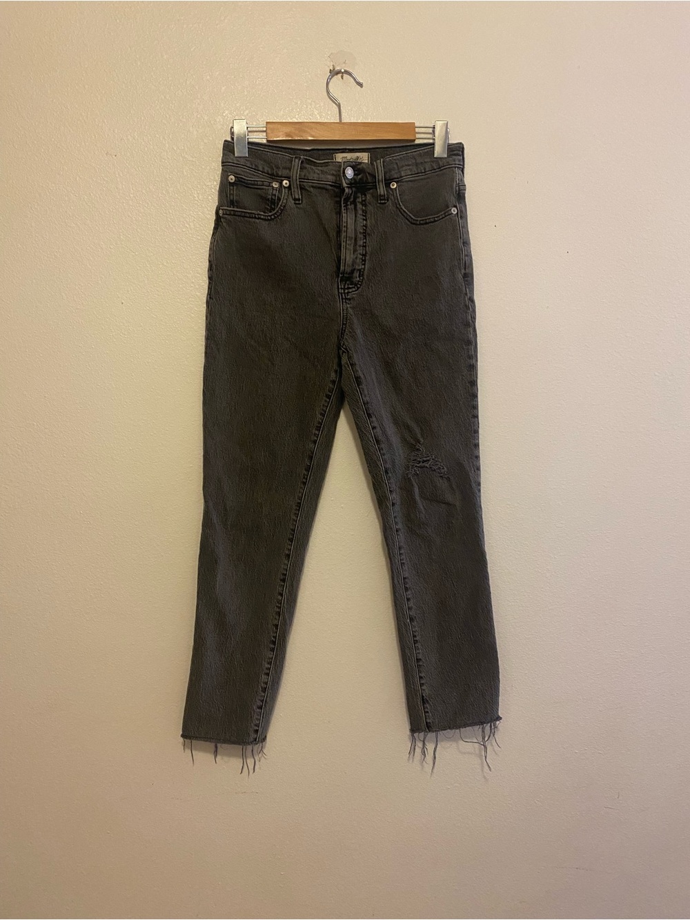 Madewell Charcoal Wash black the perfect vintage Straight Jeans